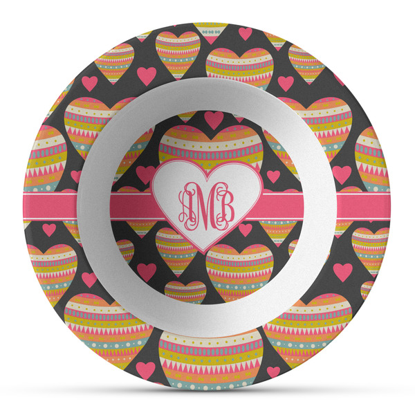 Custom Hearts Plastic Bowl - Microwave Safe - Composite Polymer (Personalized)