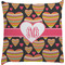 Hearts Decorative Pillow Case w/ Monogram