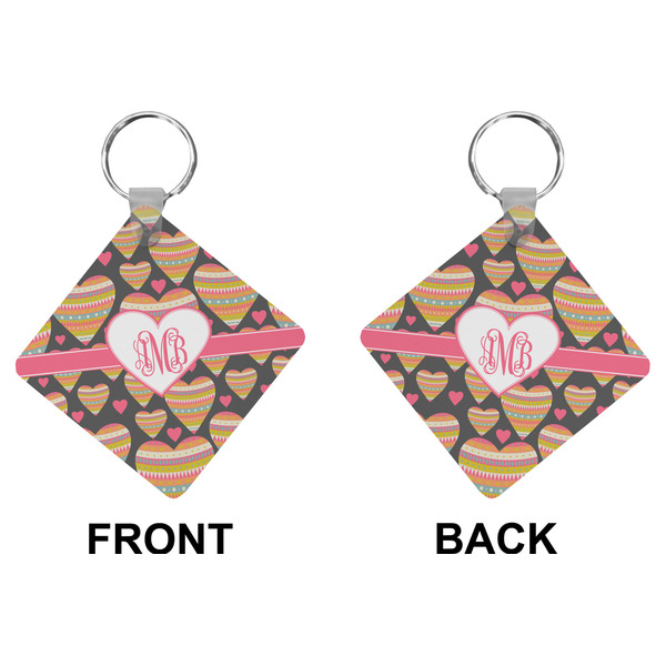 Hearts Diamond Keychain (Front + Back)