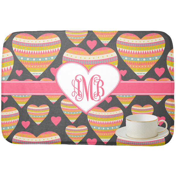 Hearts Dish Drying Mat - with cup