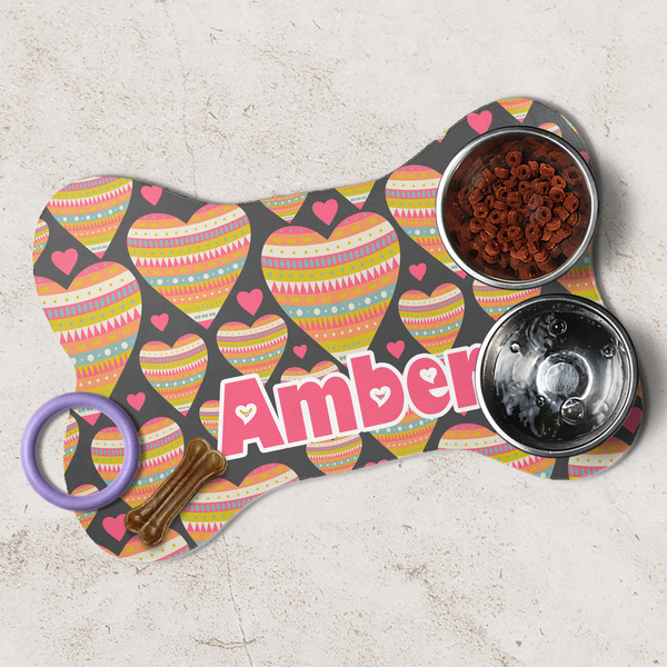 Hearts Dog Bone Shaped Mat Lifestyle
