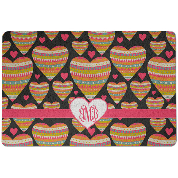 Custom Hearts Dog Food Mat w/ Monogram
