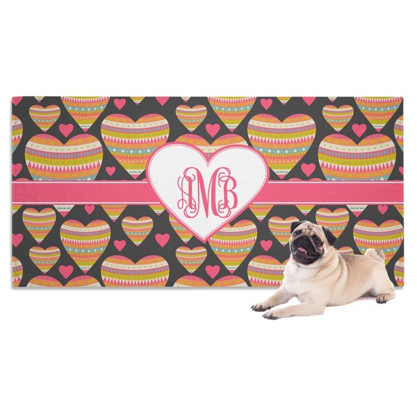 Custom Hearts Dog Towel (Personalized)