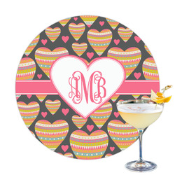 Hearts Printed Drink Topper - 3.25" (Personalized)