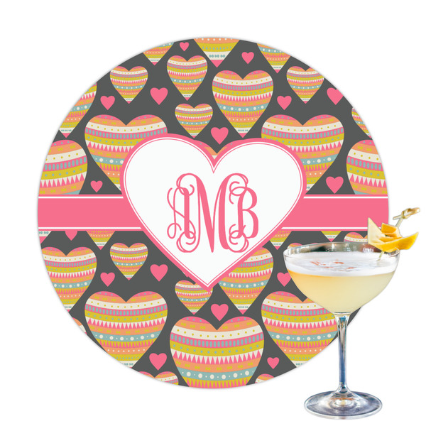 Custom Hearts Printed Drink Topper (Personalized)