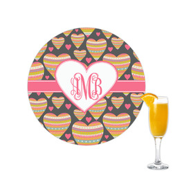 Hearts Printed Drink Topper - 2.15" (Personalized)