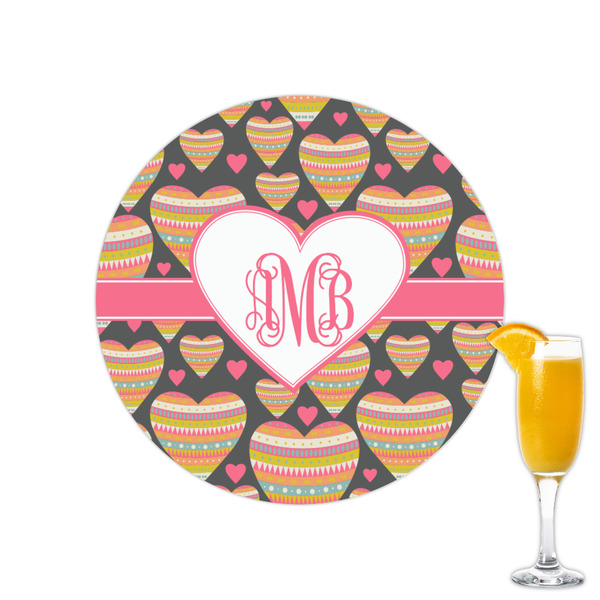 Custom Hearts Printed Drink Topper - 2.15" (Personalized)