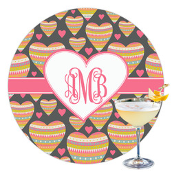 Hearts Printed Drink Topper - 3.5" (Personalized)
