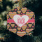 Hearts Frosted Glass Ornament - Hexagon (Lifestyle)