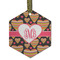 Hearts Flat Glass Ornament - Hexagon w/ Monogram