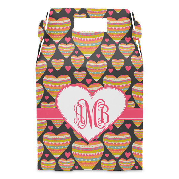 Hearts Gable Favor Box - Front