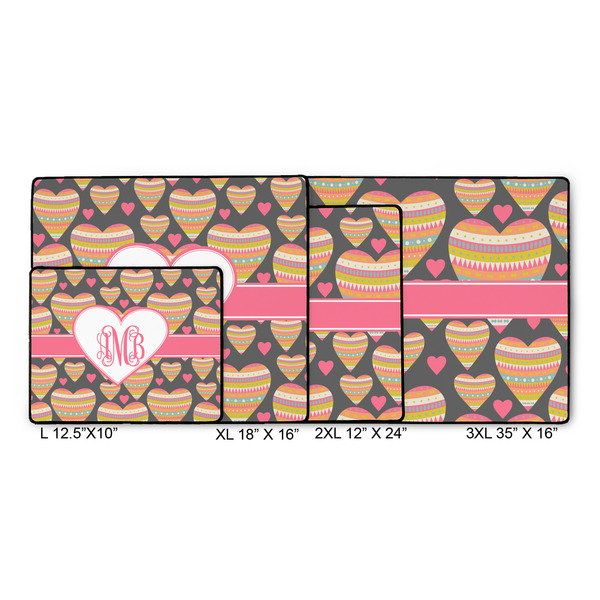 Hearts Gaming Mats - SIZE CHART