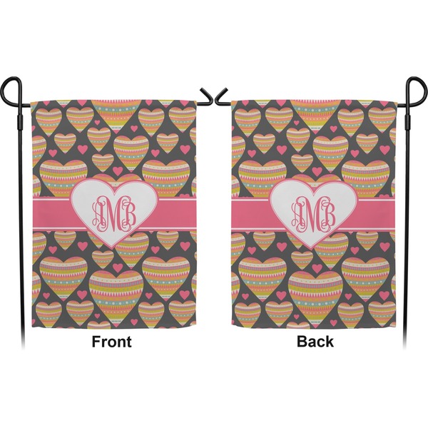 Hearts Garden Flag - Double Sided Front and Back