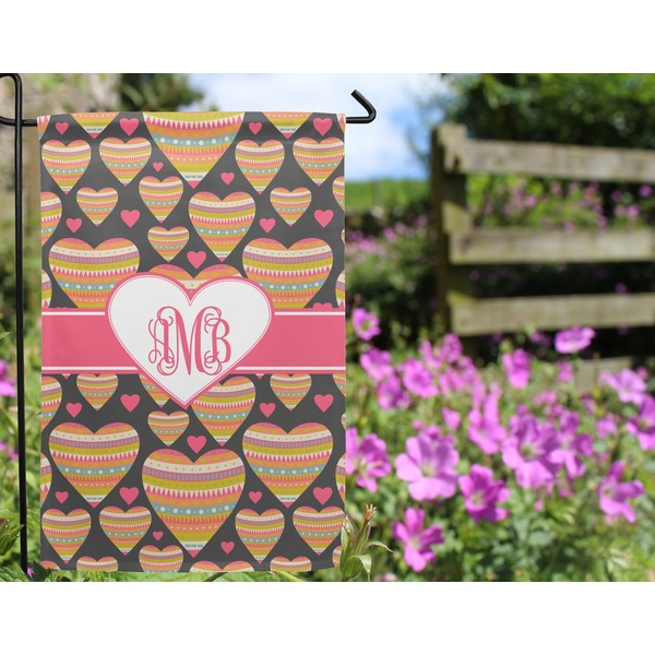 Hearts Garden Flag - Outside In Flowers