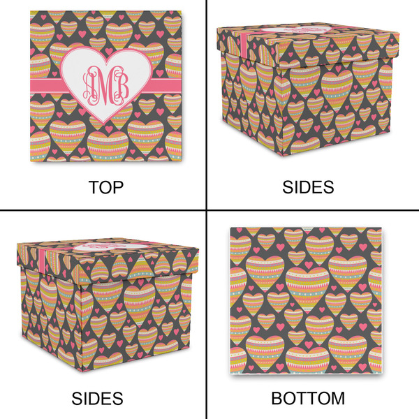 Hearts Gift Boxes with Lid - Canvas Wrapped - Medium - Approval