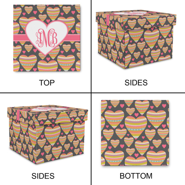 Hearts Gift Boxes with Lid - Canvas Wrapped - Small - Approval