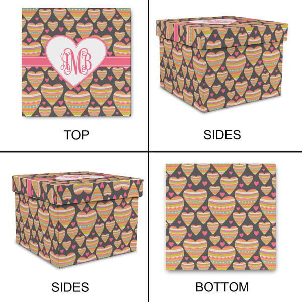 Hearts Gift Boxes with Lid - Canvas Wrapped - X-Large - Approval