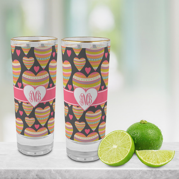 Hearts Glass Shot Glass - 2 oz - LIFESTYLE