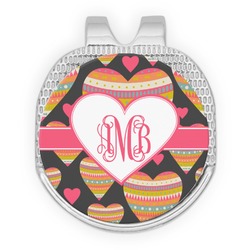 Hearts Golf Ball Marker - Hat Clip - Silver