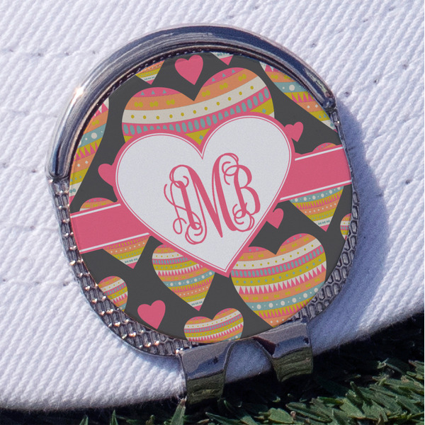 Custom Hearts Golf Ball Marker - Hat Clip