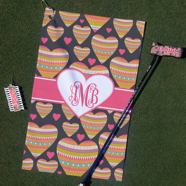 Custom Hearts Golf Towel Gift Set (Personalized)