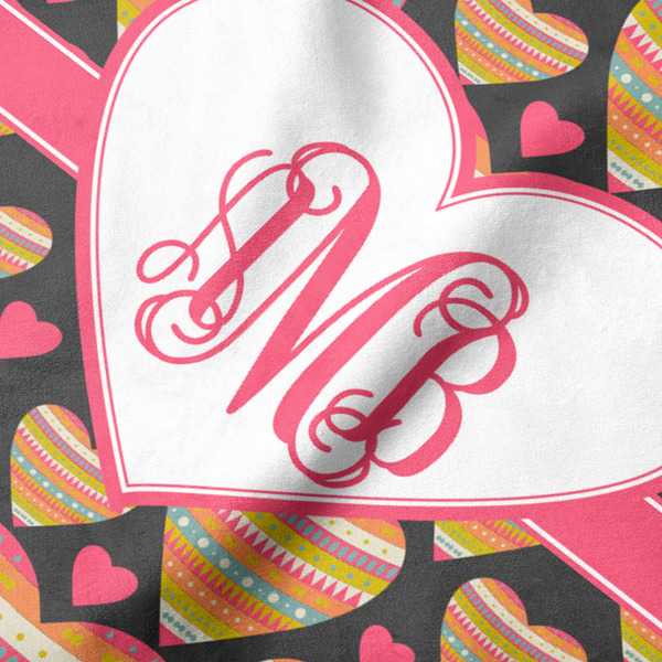 Hearts Hooded Baby Towel- Detail Close Up