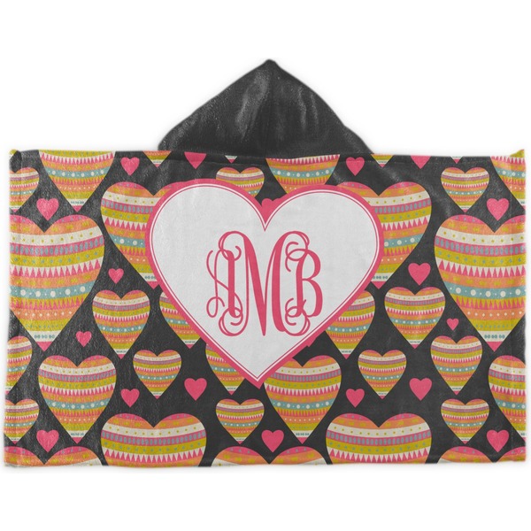 Custom Hearts Kids Hooded Towel (Personalized)