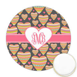 Hearts Printed Cookie Topper - Round (Personalized)