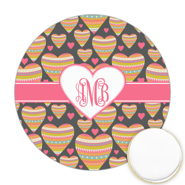 Custom Hearts Printed Cookie Topper - 2.5" (Personalized)