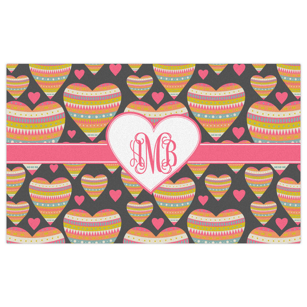 Hearts Indoor / Outdoor Rug - 3'x5' - Front Flat