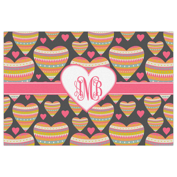 Hearts Indoor / Outdoor Rug - 4'x6' - Front Flat