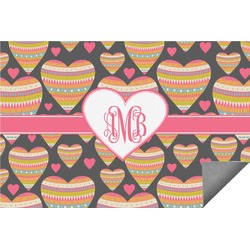 Hearts Indoor / Outdoor Rug - 2'x3' (Personalized)