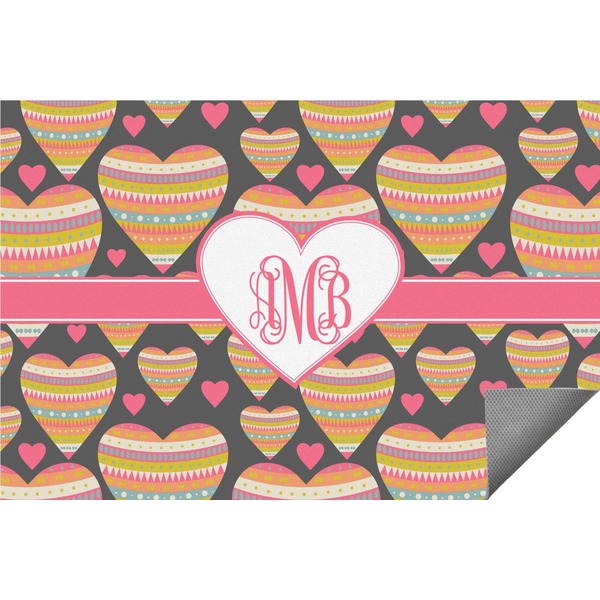 Custom Hearts Indoor / Outdoor Rug - 2'x3' (Personalized)