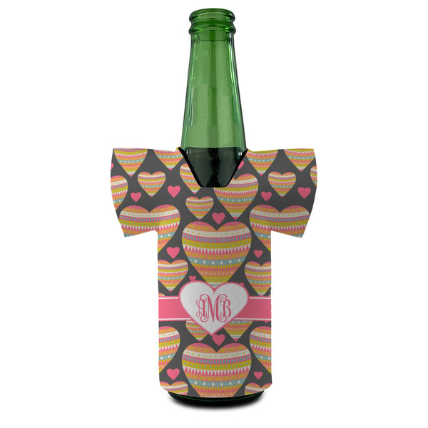 Hearts Jersey Bottle Cooler - FRONT (on bottle)