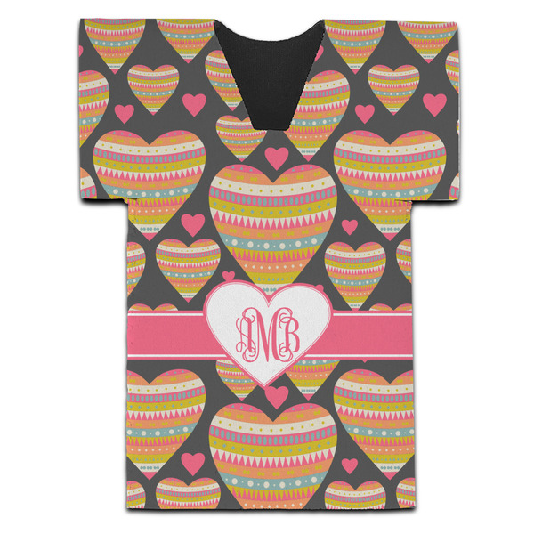 Hearts Jersey Bottle Cooler - Set of 4 - FRONT (flat)