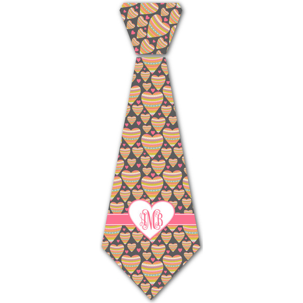 Custom Hearts Iron On Tie - 4 Sizes w/ Monogram