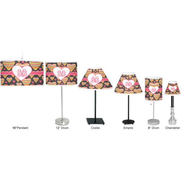 Hearts Lamp Full View Size Comparison