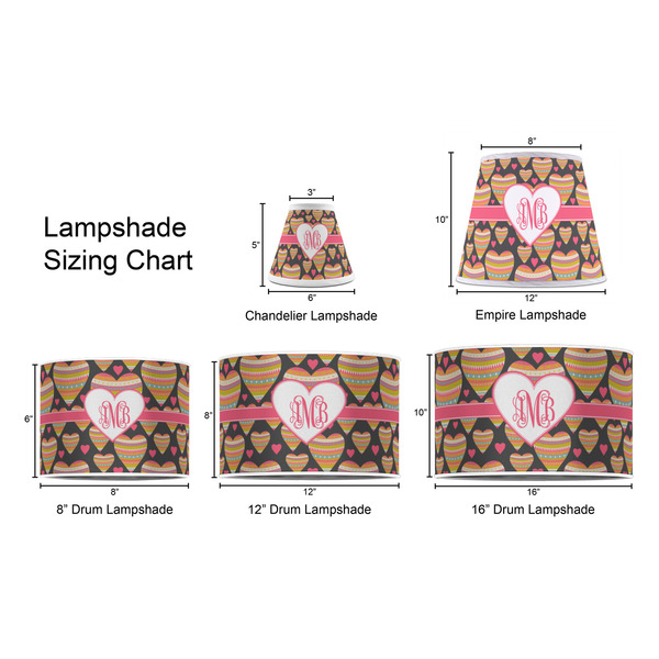 Hearts Lampshade Sizing Chart