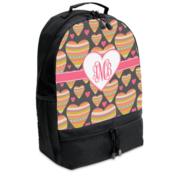 Custom Hearts Backpacks - Black (Personalized)