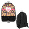 Hearts Large Backpack - Black - Front & Back View