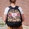 Hearts Large Backpack - Black - On Back