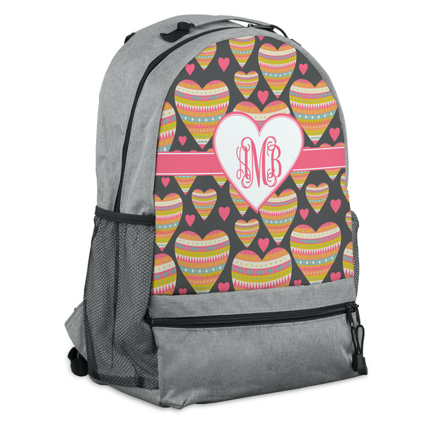 Custom Hearts Backpack - Grey (Personalized)