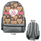 Hearts Large Backpack - Gray - Front & Back View