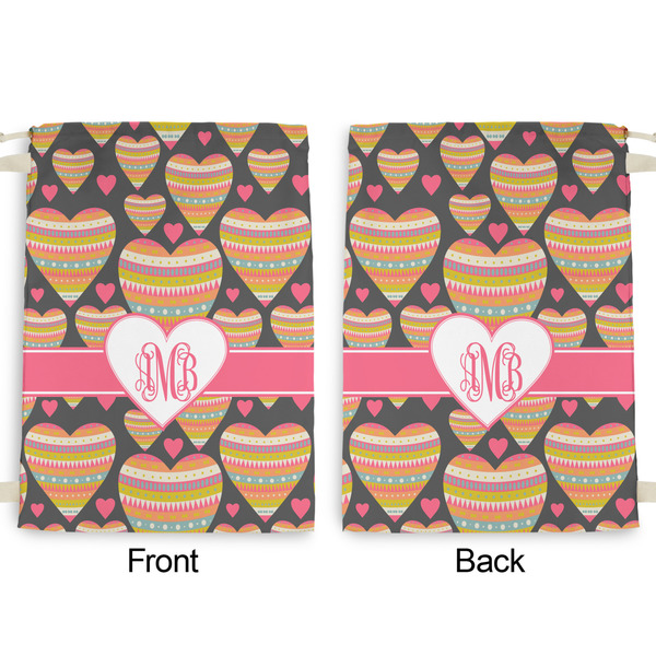 Hearts Large Laundry Bag - Front & Back View