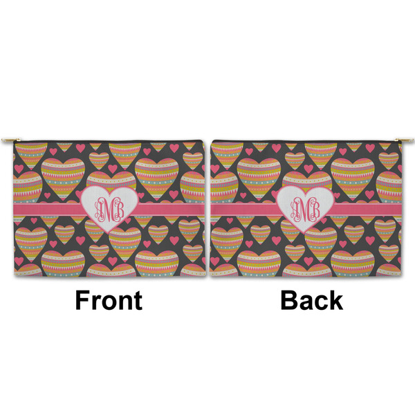 Hearts Large Zipper Pouch Approval (Front and Back)