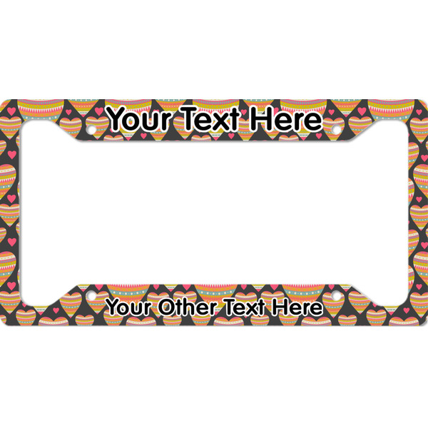 Custom Hearts License Plate Frame - Style A (Personalized)