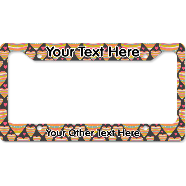 Hearts License Plate Frame Wide