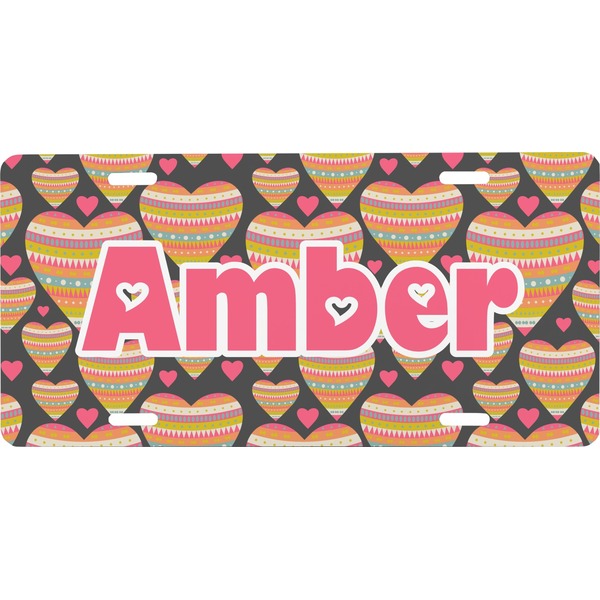Custom Hearts Front License Plate (Personalized)