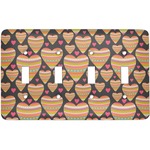 Hearts Light Switch Cover (4 Toggle Plate)