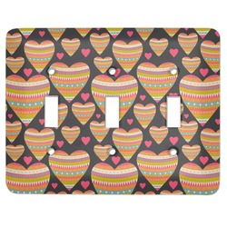 Hearts Light Switch Cover (3 Toggle Plate)